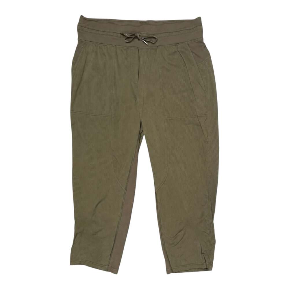 Lululemon Size 12 Olive Green Ribbed Drawstring Jogger Crop Pants